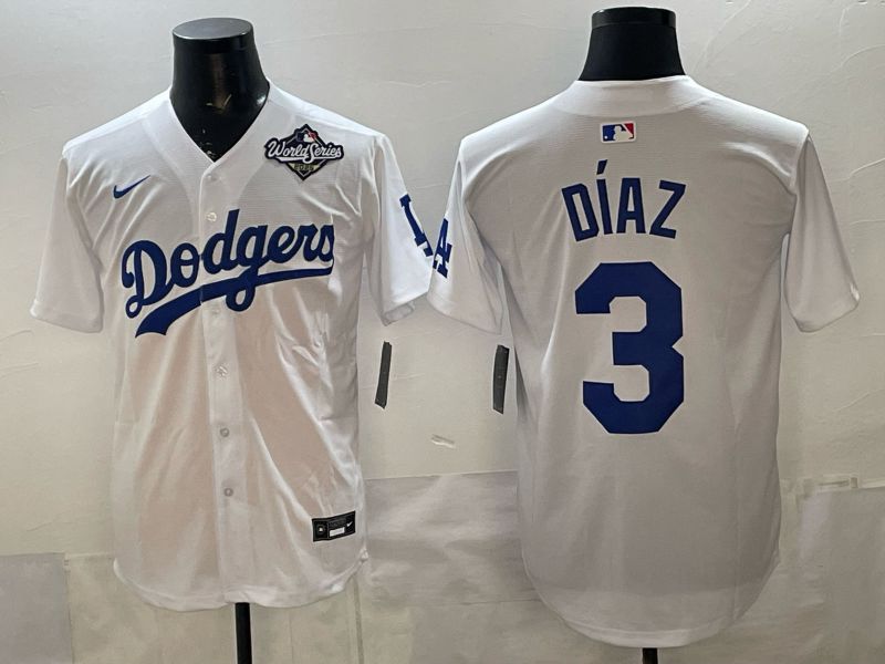 Men Los Angeles Dodgers #3 Diaz White Game 2026 Nike MLB Jersey style 08->los angeles dodgers->MLB Jersey